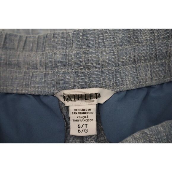 Athleta 531704002 Women's Sz 6-Tall Chambray Blue Retreat Linen Jogger Pants - Picture 4 of 9